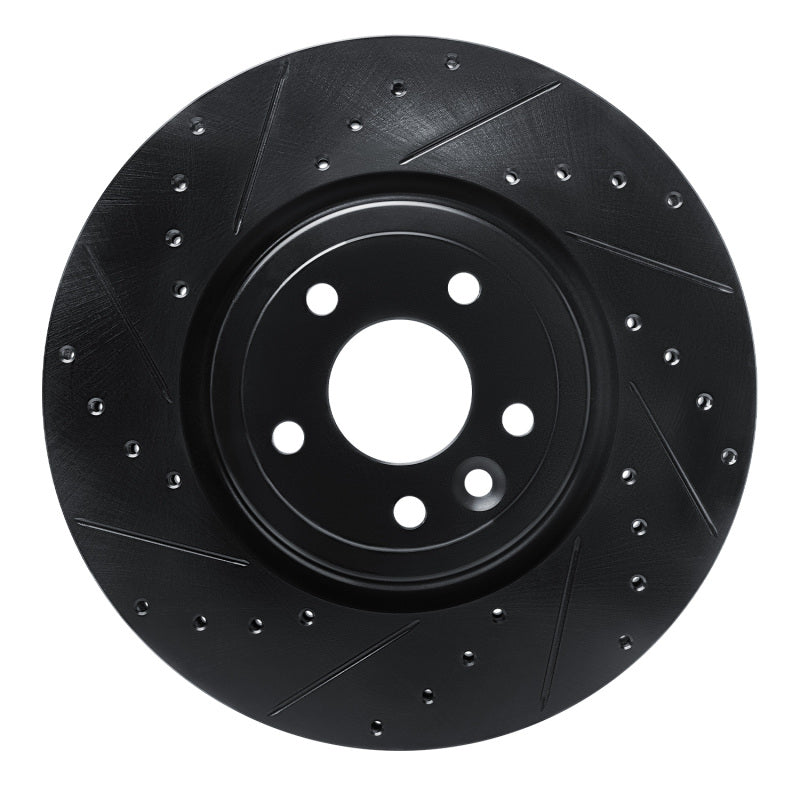 R1 Concepts R1 17-20 Jaguar XE Front Left Drilled & Slotted Black Brake Rotor