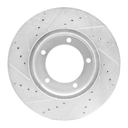 R1 Concepts R1 98-07 Lexus LX470 Front Right Drilled & Slotted Silver Brake Rotor