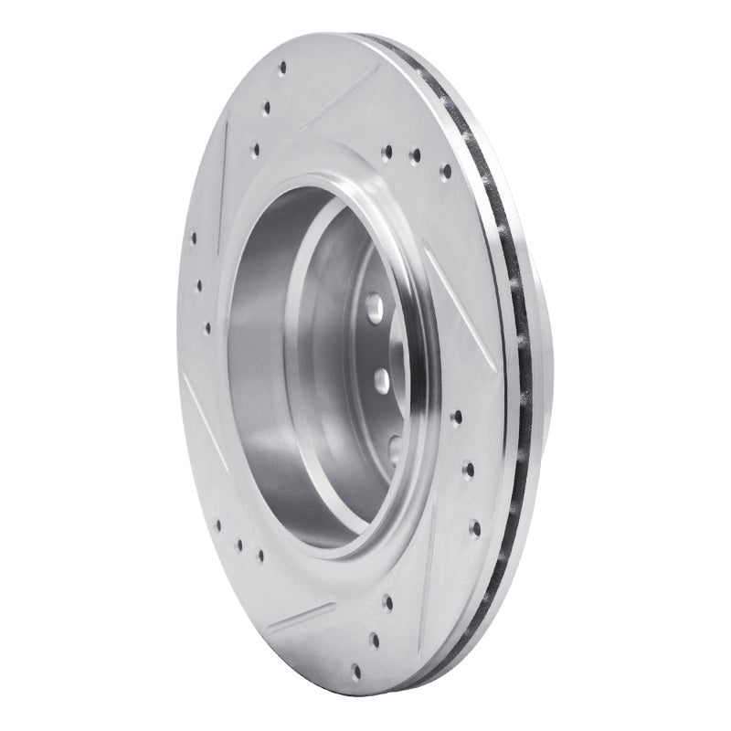 R1 Concepts R1 03-08 BMW Z4 Rear Right Drilled & Slotted Silver Brake Rotor
