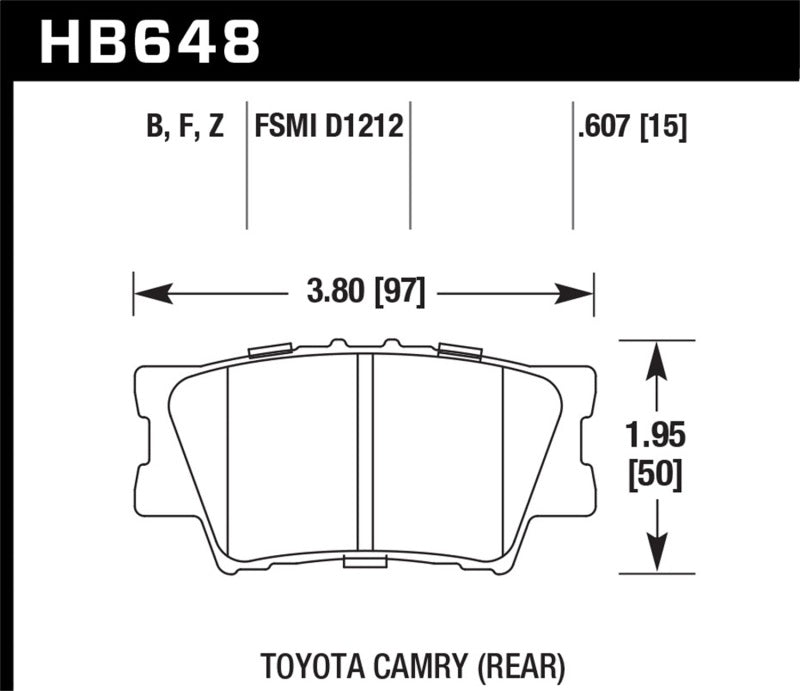Hawk Performance Hawk 2013-2014 Lexus ES300h HPS 5.0 Rear Brake Pads