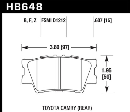 Hawk Performance Hawk 2013-2014 Lexus ES300h HPS 5.0 Rear Brake Pads