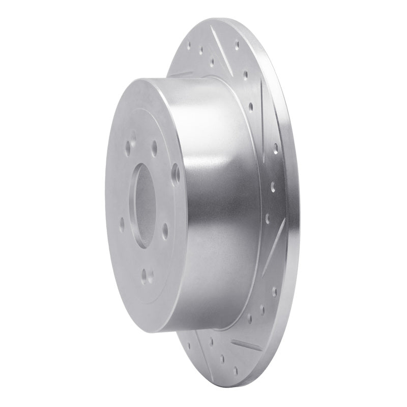 R1 Concepts R1 07-09 Hyundai SANTA FE Rear Right Drilled & Slotted Silver Brake Rotor