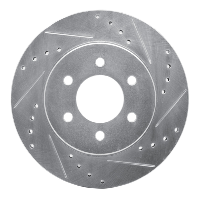 R1 Concepts R1 1991-1996 Dodge Dakota 4WD Front Right Drilled & Slotted Silver Brake Rotor