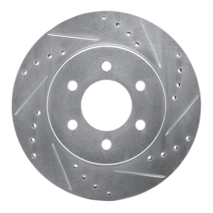 R1 Concepts R1 1991-1996 Dodge Dakota 4WD Front Right Drilled & Slotted Silver Brake Rotor