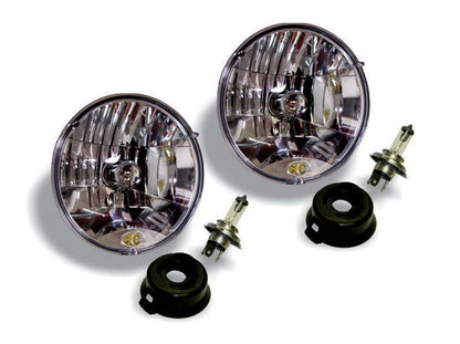 KC HiLiTES Universal/97-06 Jeep TJ 7in. Halogen H4 DOT Headlight 55/60w Lexan (Pair Pack System)
