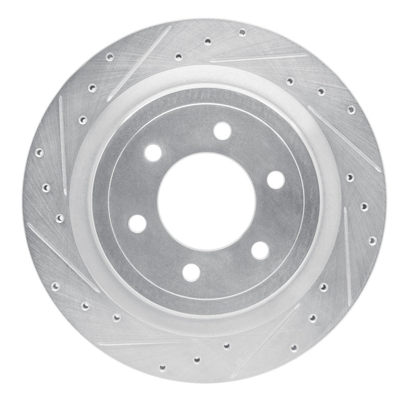 R1 Concepts R1 21-25 Ford F-150 4WD Rear Left Drilled & Slotted Silver Brake Rotor