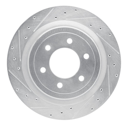 R1 Concepts R1 21-25 Ford F-150 4WD Rear Left Drilled & Slotted Silver Brake Rotor