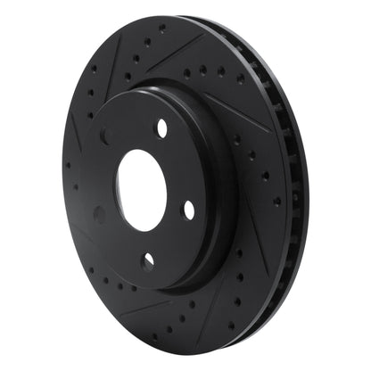 R1 Concepts R1 07-18 Jeep Wrangler Front Left Drilled & Slotted Black Brake Rotor