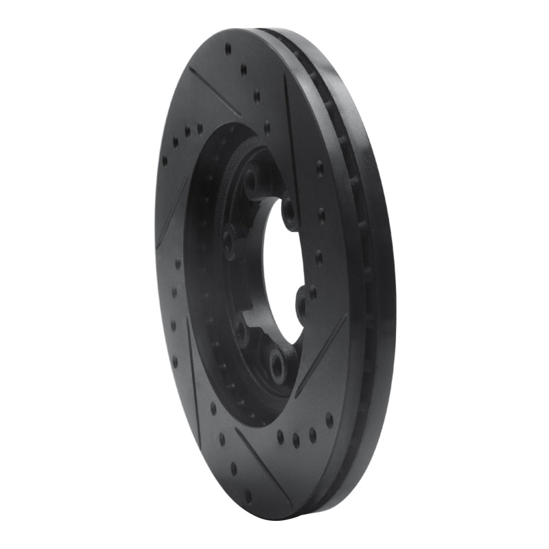 R1 Concepts R1 92-02 Acura SLX Front Left Drilled & Slotted Black Brake Rotor