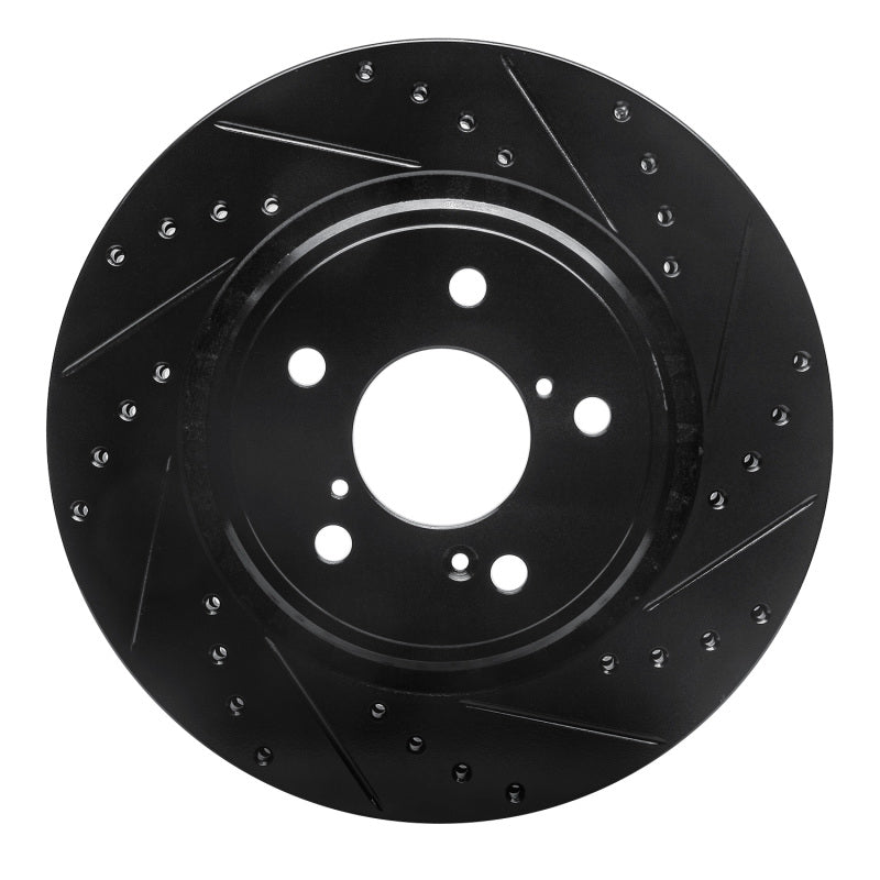 R1 Concepts R1 15-25 Acura MDX Front Right Drilled & Slotted Black Brake Rotor
