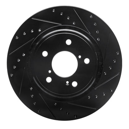 R1 Concepts R1 15-25 Acura MDX Front Right Drilled & Slotted Black Brake Rotor
