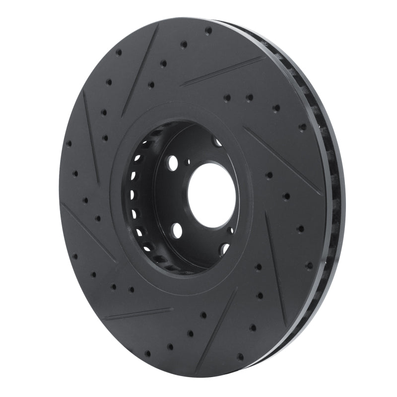R1 Concepts R1 06-20 Lexus IS350 Right Front Drilled & Slotted Black Brake Rotor