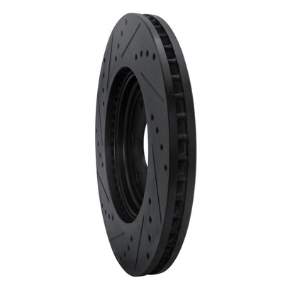 R1 Concepts R1 08-11 Nissan Pathfinder Front Right Drilled & Slotted Black Brake Rotor