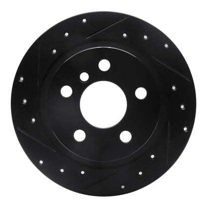 R1 Concepts R1 14-25 BMW i3 Rear Left Drilled & Slotted Black Brake Rotor