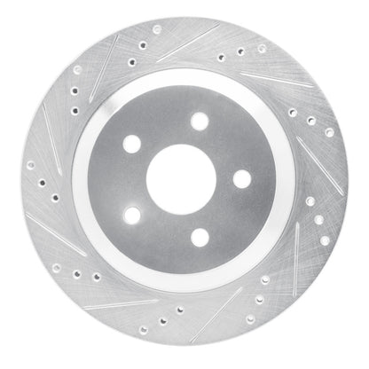 R1 Concepts R1 04-07 Ford Freestar Rear Left Drilled & Slotted Silver Brake Rotor