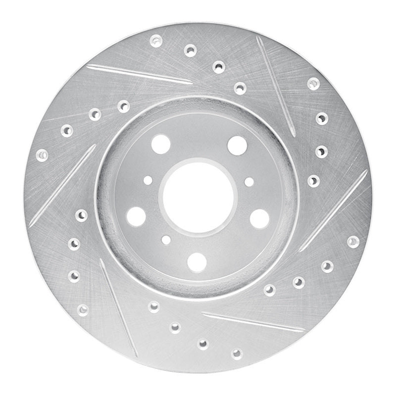 R1 Concepts R1 87-91 Toyota Camry Front Left Drilled & Slotted Silver Brake Rotor