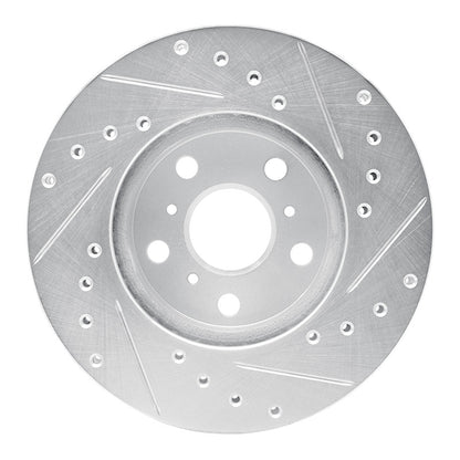 R1 Concepts R1 87-91 Toyota Camry Front Left Drilled & Slotted Silver Brake Rotor