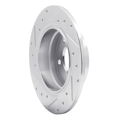 R1 Concepts R1 91-99 BMW 323I Rear Right Drilled & Slotted Silver Brake Rotor