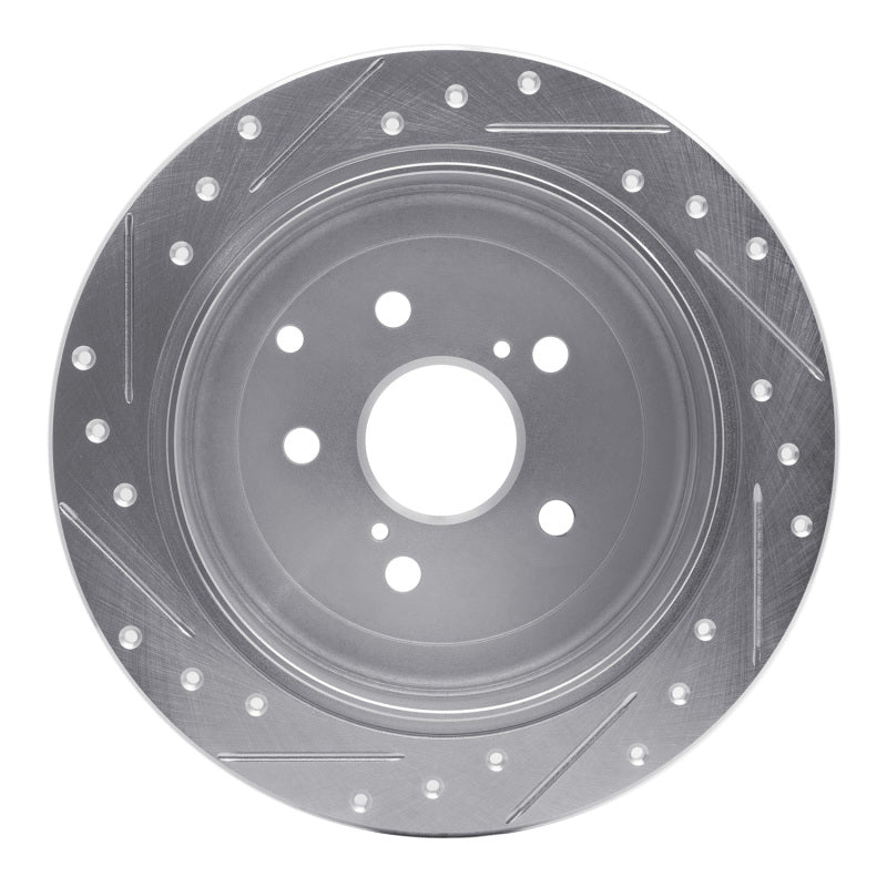 R1 Concepts R1 10-20 Lexus RX450h Rear Right Drilled & Slotted Silver Brake Rotor
