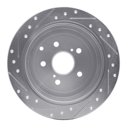 R1 Concepts R1 10-20 Lexus RX450h Rear Right Drilled & Slotted Silver Brake Rotor
