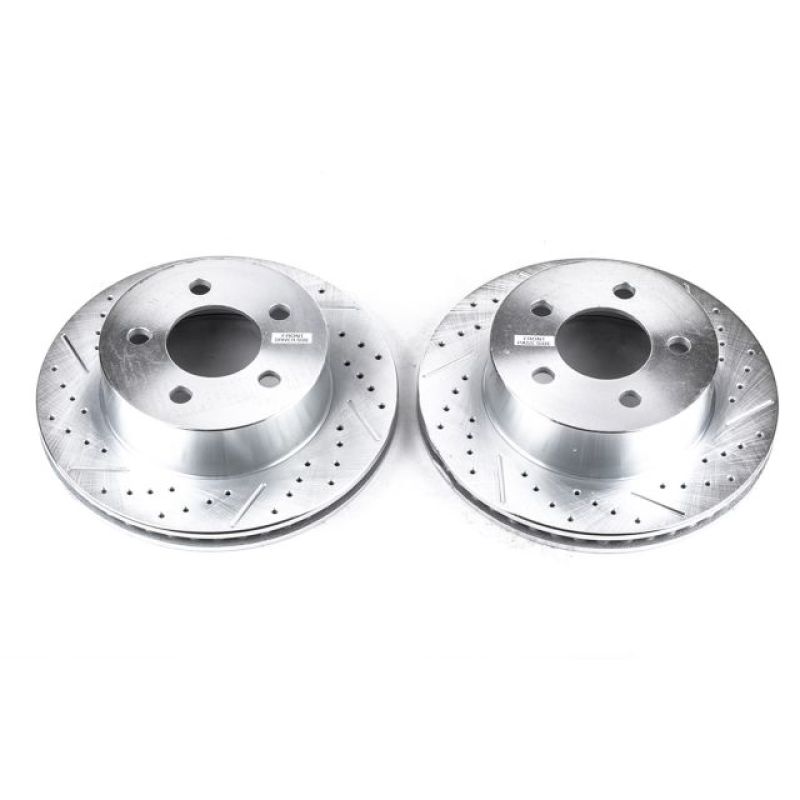 PowerStop Power Stop 99-01 Jeep Cherokee Front Evolution Drilled & Slotted Rotors - Pair
