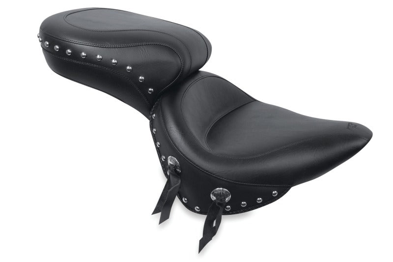 Mustang Motorcycle Mustang 84-06 Harley Standard Rear Tire Wide Touring 1PC Seat w/Studs - Black