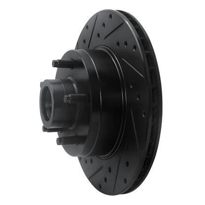 R1 Concepts R1 80-83 Ford F-150 RWD Front Left Drilled & Slotted Black Brake Rotor