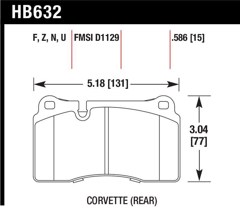 Hawk Performance Hawk 06-10 VW Touareg Front / 09-11 Corvette Z06/ZR-1 (w/Carbon Ceramic Brake Package and Iron rotor