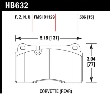 Hawk Performance Hawk 06-10 VW Touareg Front / 09-11 Corvette Z06/ZR-1 (w/Carbon Ceramic Brake Package and Iron rotor