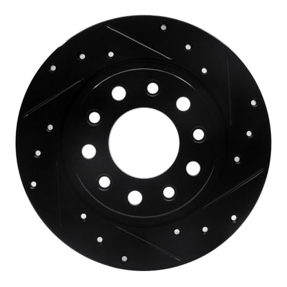 R1 Concepts R1 13-16 Dodge Dart Rear Right Drilled & Slotted Black Brake Rotor