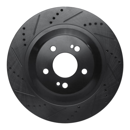 R1 Concepts R1 14-21 Mercedes-Benz Maybach S560 Rear Left Drilled & Slotted Black Brake Rotor