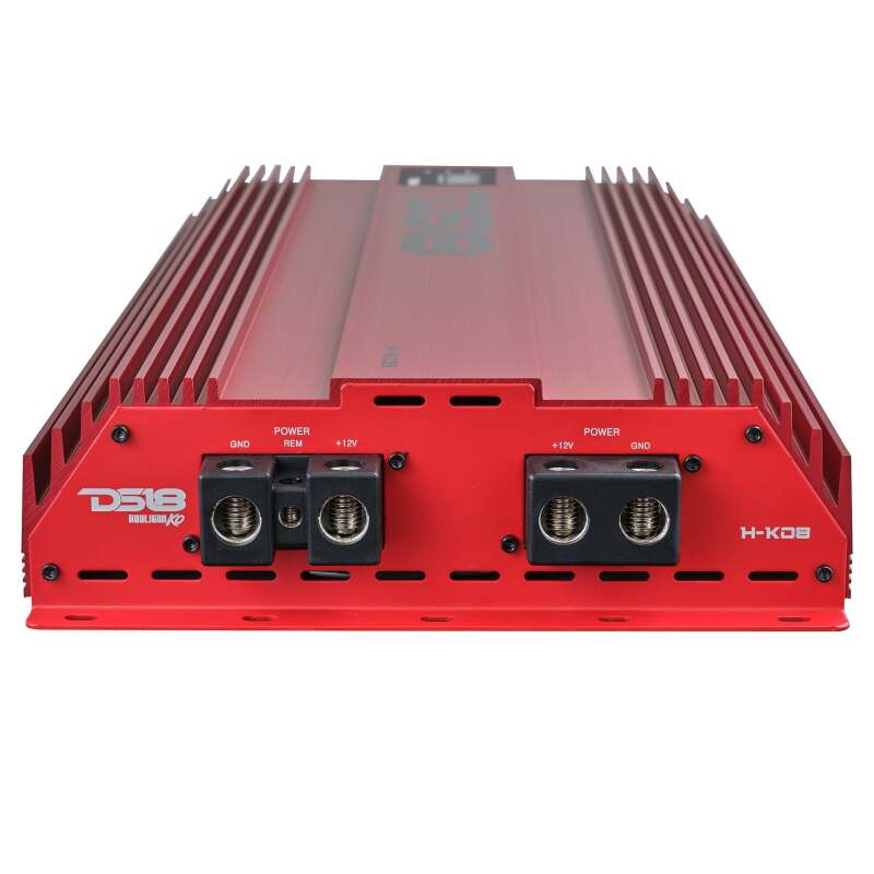DS18 1-Channel Amp 15000 Burst/0.5ohm 8000/1ohm 4800/2ohm 2500/4ohm Watts RMS w/ Voltmeter Red