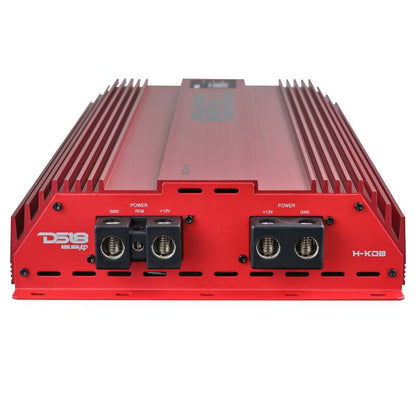 DS18 1-Channel Amp 15000 Burst/0.5ohm 8000/1ohm 4800/2ohm 2500/4ohm Watts RMS w/ Voltmeter Red