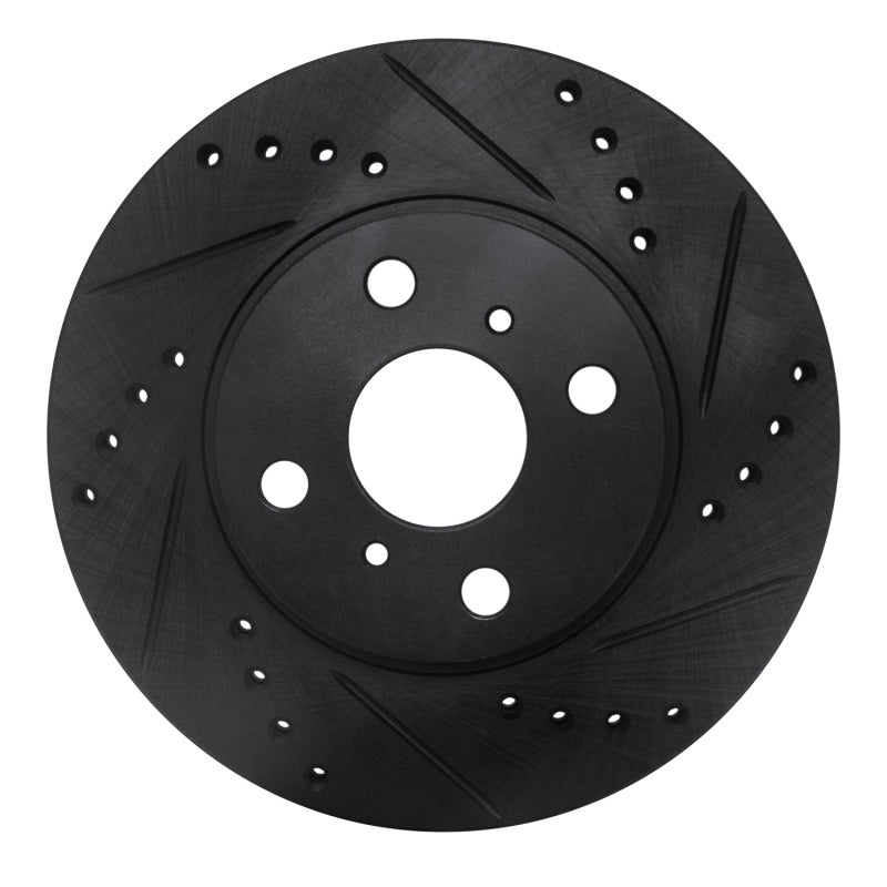 R1 Concepts R1 00-05 Toyota MR2 Spyder Front Right Drilled & Slotted Black Brake Rotor