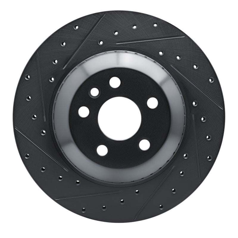 R1 Concepts R1 20-26 Jaguar I-Pace Rear Left Drilled & Slotted Black Brake Rotor