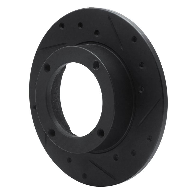 R1 Concepts R1 73-79 Honda Civic Front Right Drilled & Slotted Black Brake Rotor