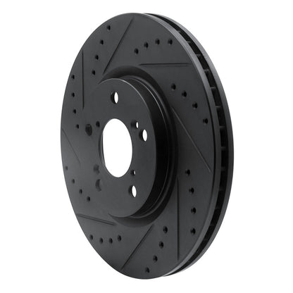 R1 Concepts R1 06-14 Honda Ridgeline Front Left Drilled & Slotted Black Brake Rotor