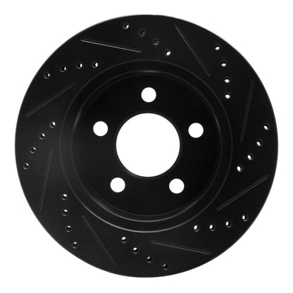 R1 Concepts R1 99-06 Jeep Cherokee Front Left Drilled & Slotted Black Brake Rotor