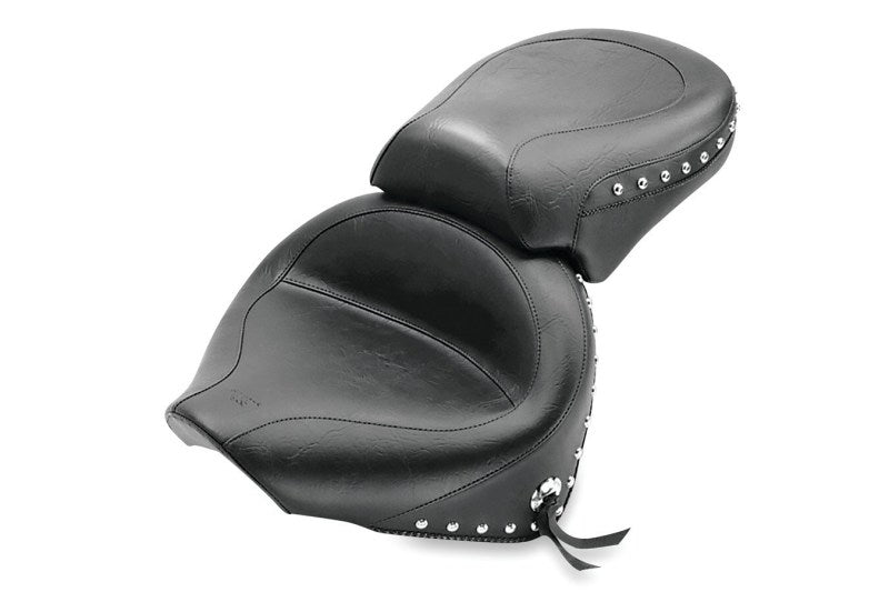 Mustang Motorcycle Mustang 00-11 Yamaha V-Star 1100 Classic,02-11 V-Star 1100 Silverado 2PC Seat w/Studs - Black