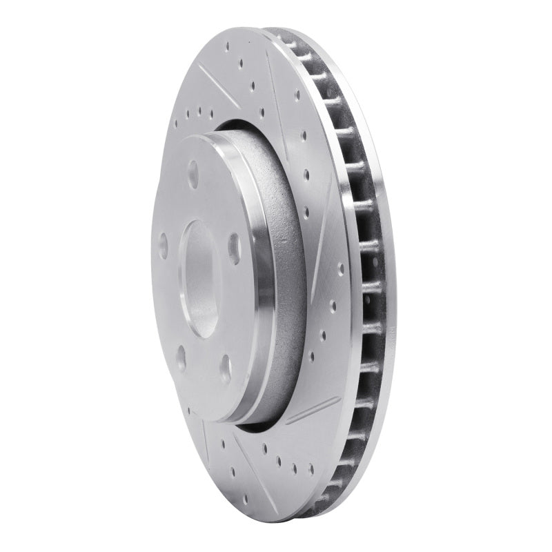 R1 Concepts R1 07-18 Jeep Wrangler Front Right Drilled & Slotted Silver Brake Rotor