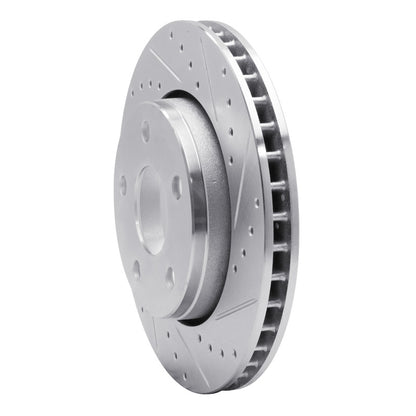 R1 Concepts R1 07-18 Jeep Wrangler Front Right Drilled & Slotted Silver Brake Rotor