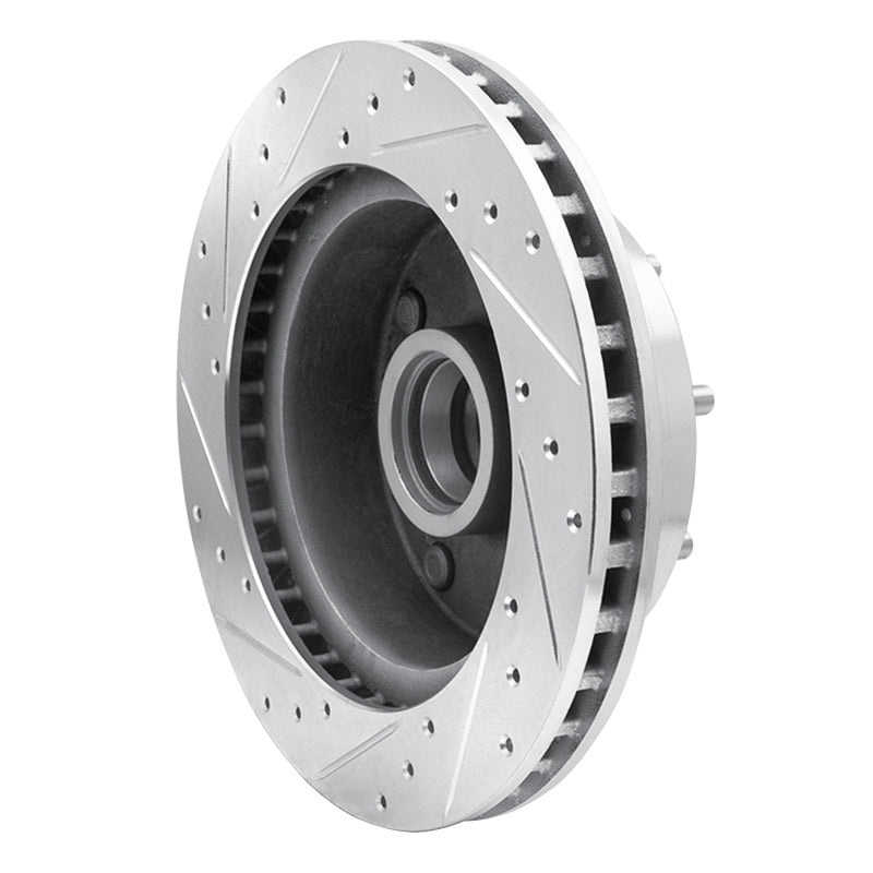 R1 Concepts R1 78-97 Dodge B200 / B200 Van / B250 Front Right Drilled & Slotted Silver Brake Rotor