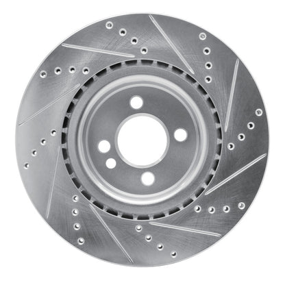 R1 Concepts R1 09-14 Mini Cooper (Excl Clubman) Front Left Drilled & Slotted Silver Brake Rotor