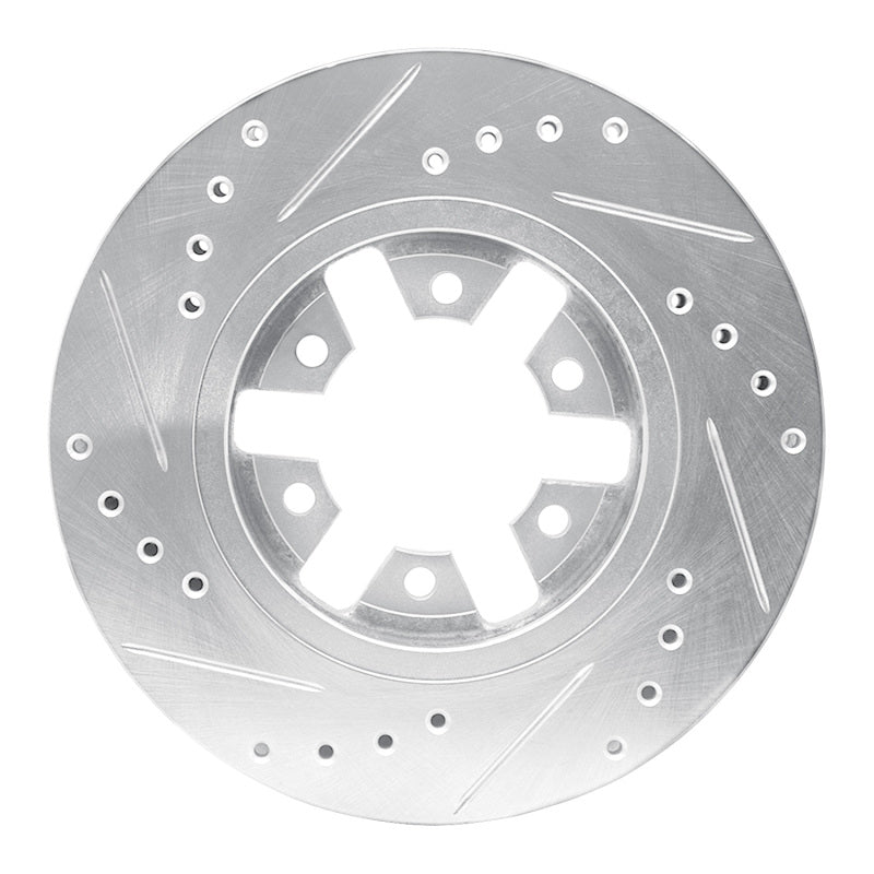 R1 Concepts R1 85-12 Nissan D21 Hardbody Pickup HD (6 Cyl) Front Right Drilled & Slotted Silver Brake Rotor