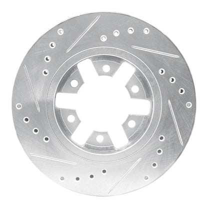 R1 Concepts R1 85-12 Nissan D21 Hardbody Pickup HD (6 Cyl) Front Right Drilled & Slotted Silver Brake Rotor