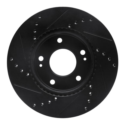 R1 Concepts R1 10-11 Kia Soul Front Right Drilled & Slotted Black Brake Rotor