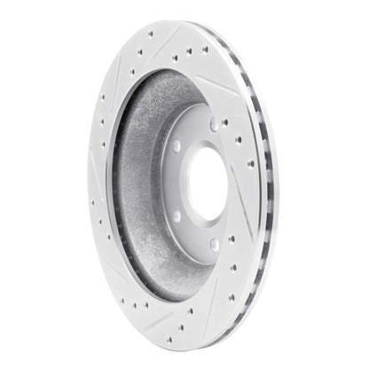 R1 Concepts R1 88-94 Chevrolet Corvette Front Right Drilled & Slotted Silver Brake Rotor