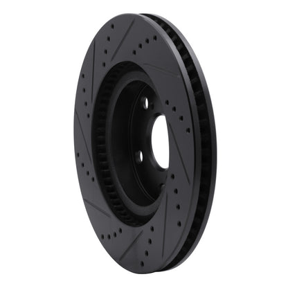 R1 Concepts R1 88-94 Chevrolet Corvette Front Right Drilled & Slotted Black Brake Rotor