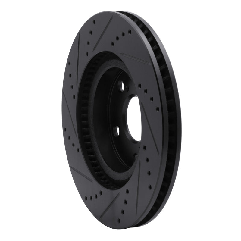 R1 Concepts R1 05-15 Volkswagen BORA (Mexico) Front Right Drilled & Slotted Black Brake Rotor