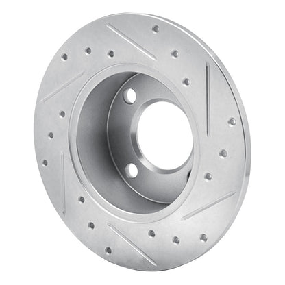 R1 Concepts R1 82-98 Audi Cabriolet Rear Left Drilled & Slotted Silver Brake Rotor